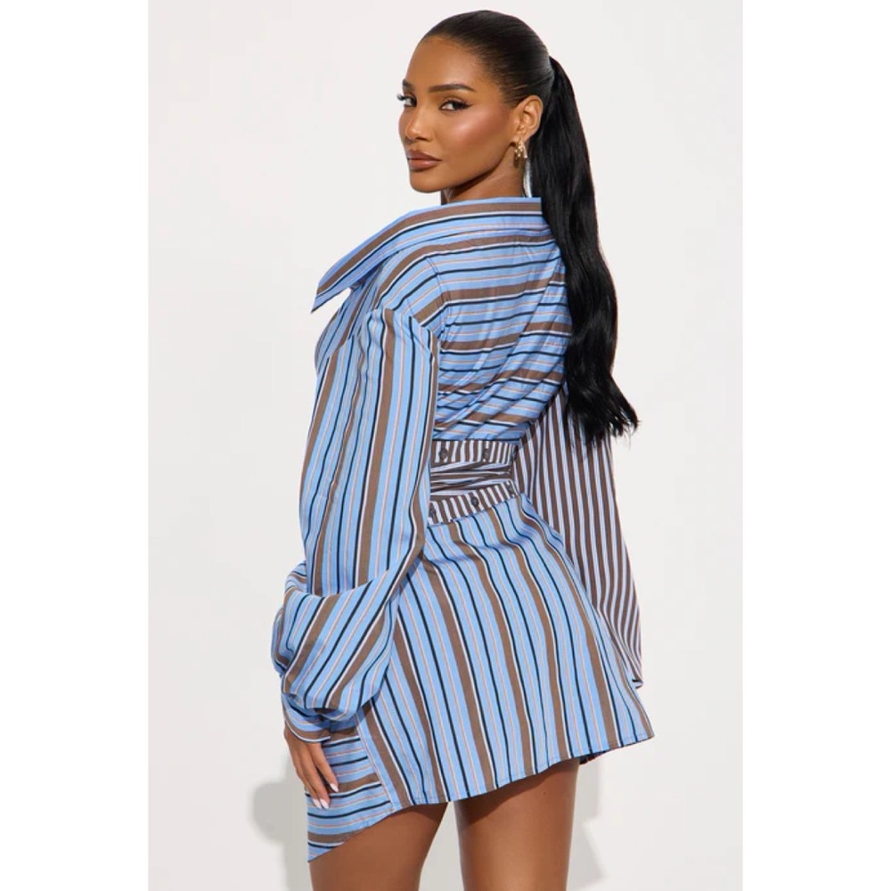 Fashionnova Multi-Striped Mini Dress - Size Large - Picture 4 of 11